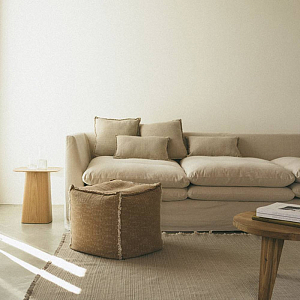 Подушка-пуф Лорена Каналс (Lorena Canals) "Этнос", охра, 45 х 45 х 45 см